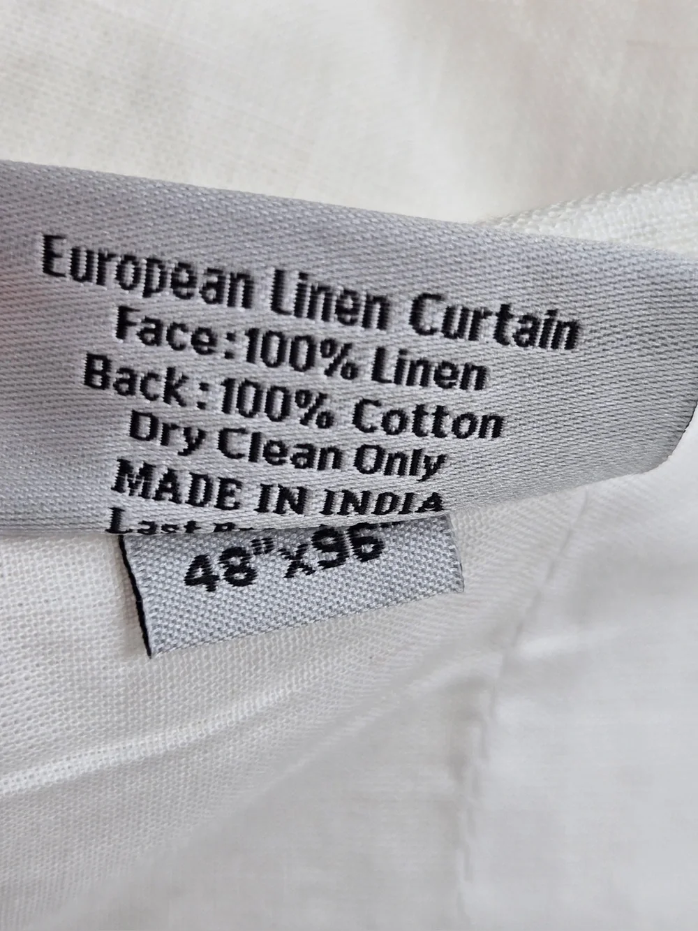 NWT QUINCE Set Of 2 48x96 European Linen Curtains White 0423